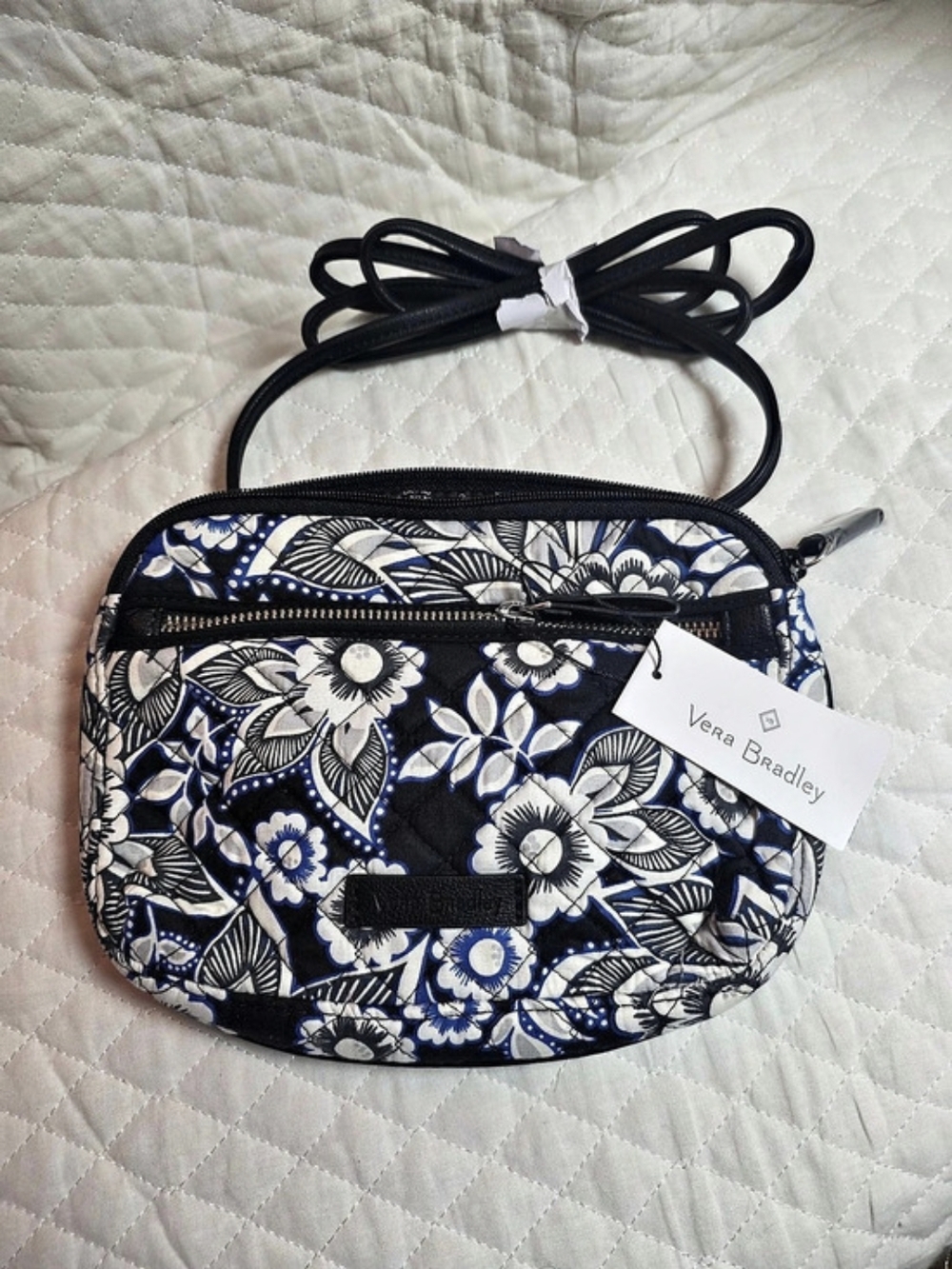 Vera Bradley Floral Crossbody Bag in Blue & White NWT